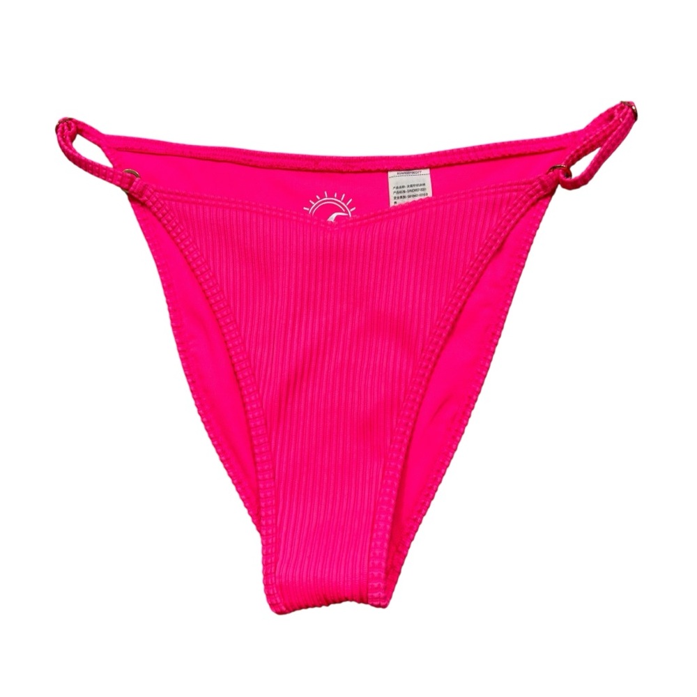 Hollister Swim Neon Pink Ribbed Bikini Bottoms Size Small